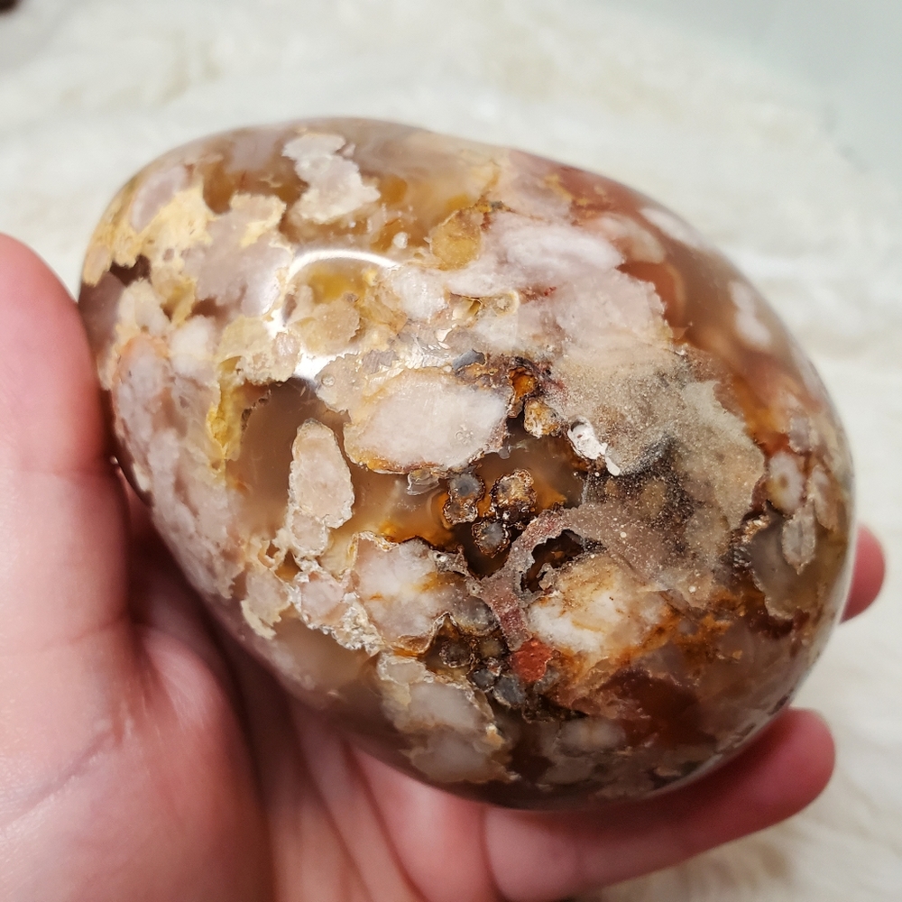 Large Sakura Flower Agate Egg - Picture 13 of 14